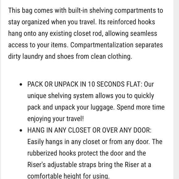 NEW Rise Luggage Organizer Shelf Insert Suitcase Packing Made Easy GRAY RISER - Picture 2 of 12